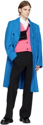 Wooyoungmi Blue Peaked Lapel Coat