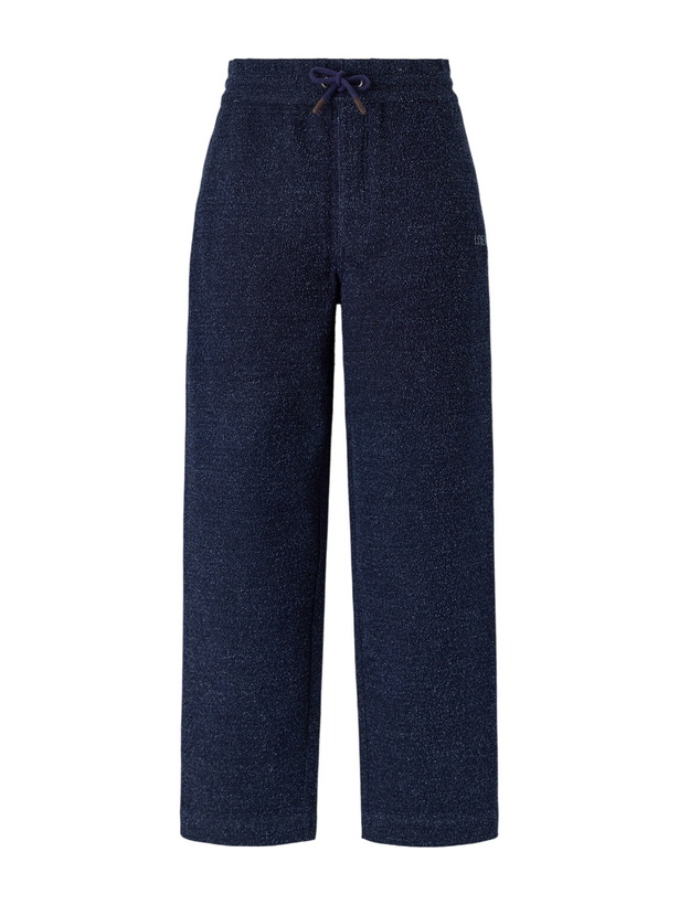 Photo: LOEWE - Wide-Leg Cotton-Blend Terry Drawstring Trousers - Blue