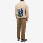 Flagstuff Men's Popover Back Print Fleece Jacket in Beige