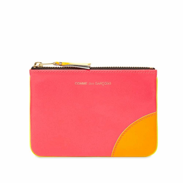Photo: Comme des Garçons CDG Wallet SA8100SF Super Fluro Leather Wallet in Pink/Yellow