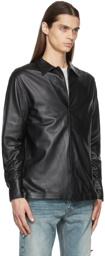 Enfants Riches Déprimés Black Leather Button-Down Shirt Jacket