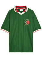 DRÔLE DE Monsieur Polo D Hibiscus Embroidered Jersey Polo Shirt Dark Green