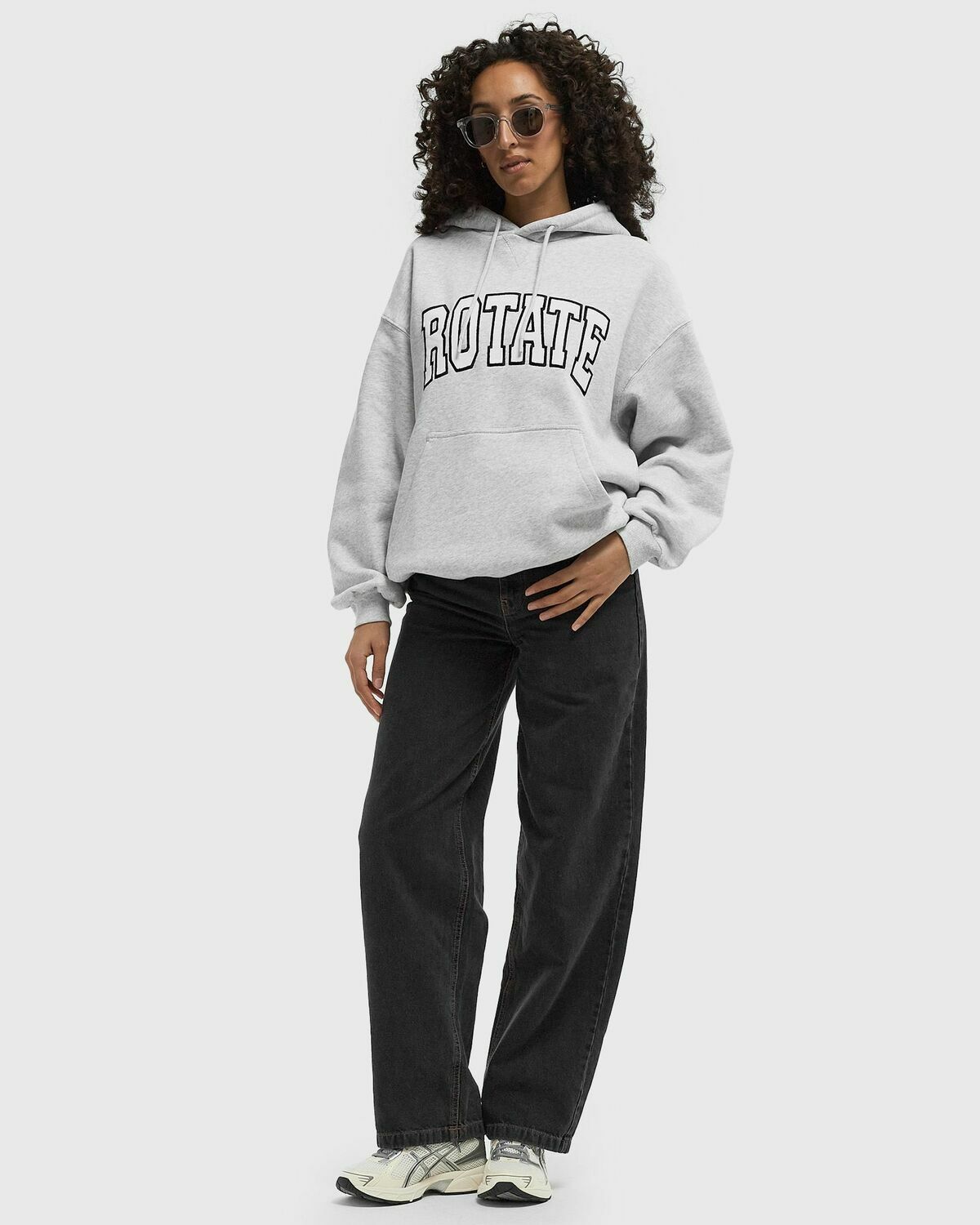 ROTATE Birger Christensen Heavy Sweat Hoodie Grey Womens Hoody