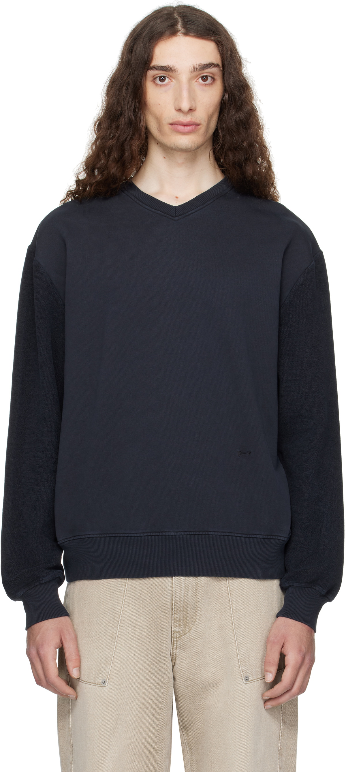 paloma woolスウェット（um） LATAM-Grey asymmetric fitted wool sweater – paloma wool