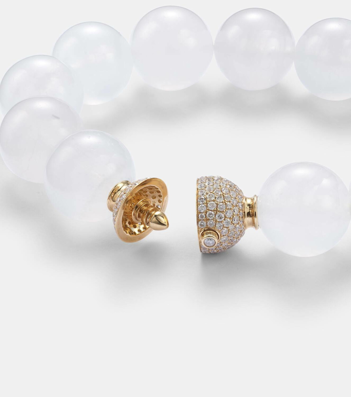 Octavia Elizabeth Riviera Orb beaded 18kt gold bracelet with moonstone and diamonds