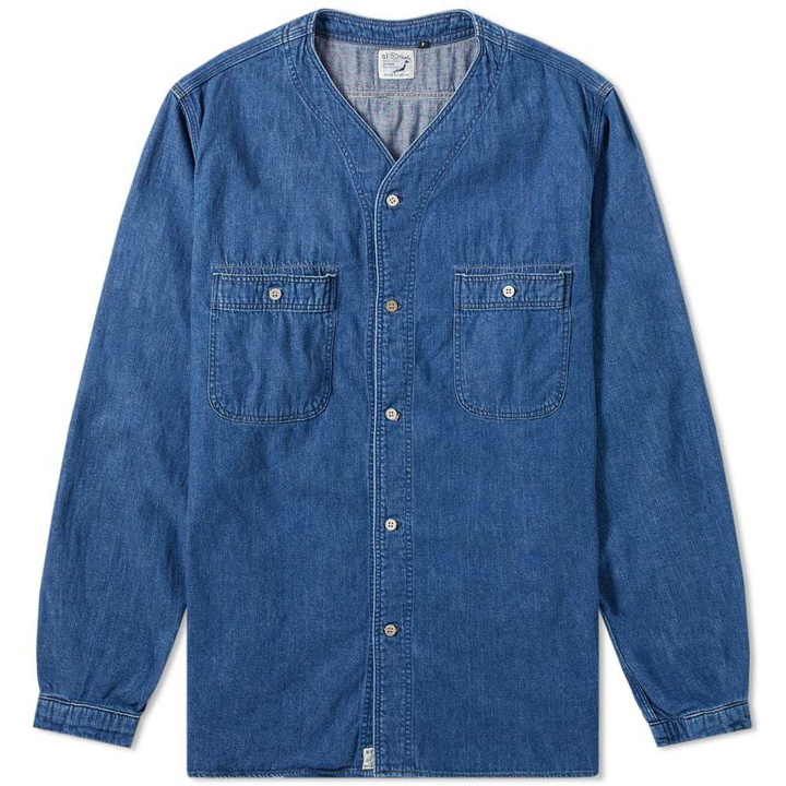 Photo: orSlow No Collar Shirt Used Denim