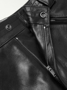 SAINT LAURENT - Tapered Leather Trousers - Black