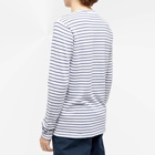 Save Khaki Men's Organic Hemp Stripe Long Sleeve T-Shirt in White
