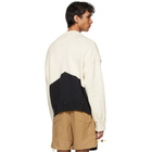 Rhude SSENSE Exclusive White and Black Hand Knit Cardigan