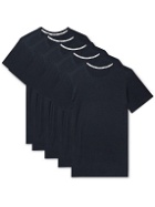 Hamilton And Hare - Five-Pack Cotton-Jersey T-Shirts - Blue