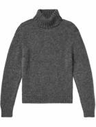 TOM FORD - Brushed Ribbed Mohair and Silk-Blend Rollneck Sweater - Gray