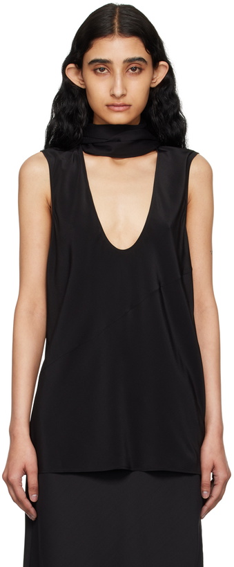 Photo: Helmut Lang Black Scarf Tank Top