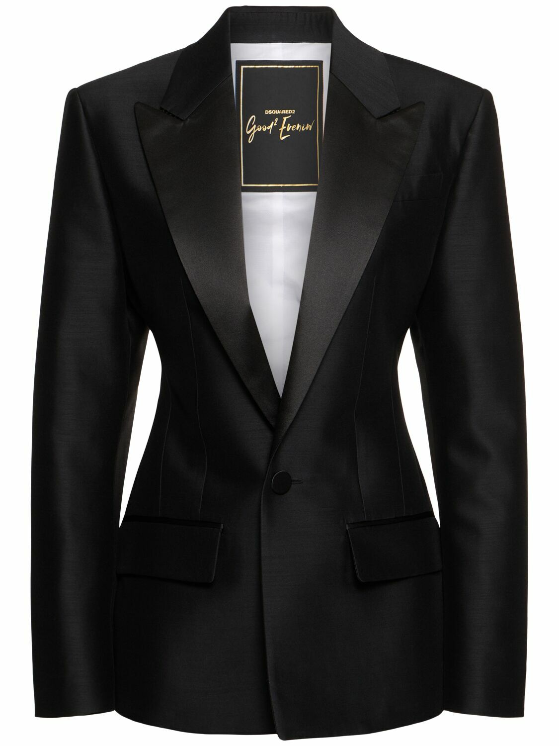 アウターその他 DSQUARED2 Woman Blazer Black S72BN0677S60567 900 DSQUARED2 Dan Statement Silk & Wool Blazer Dsquared2