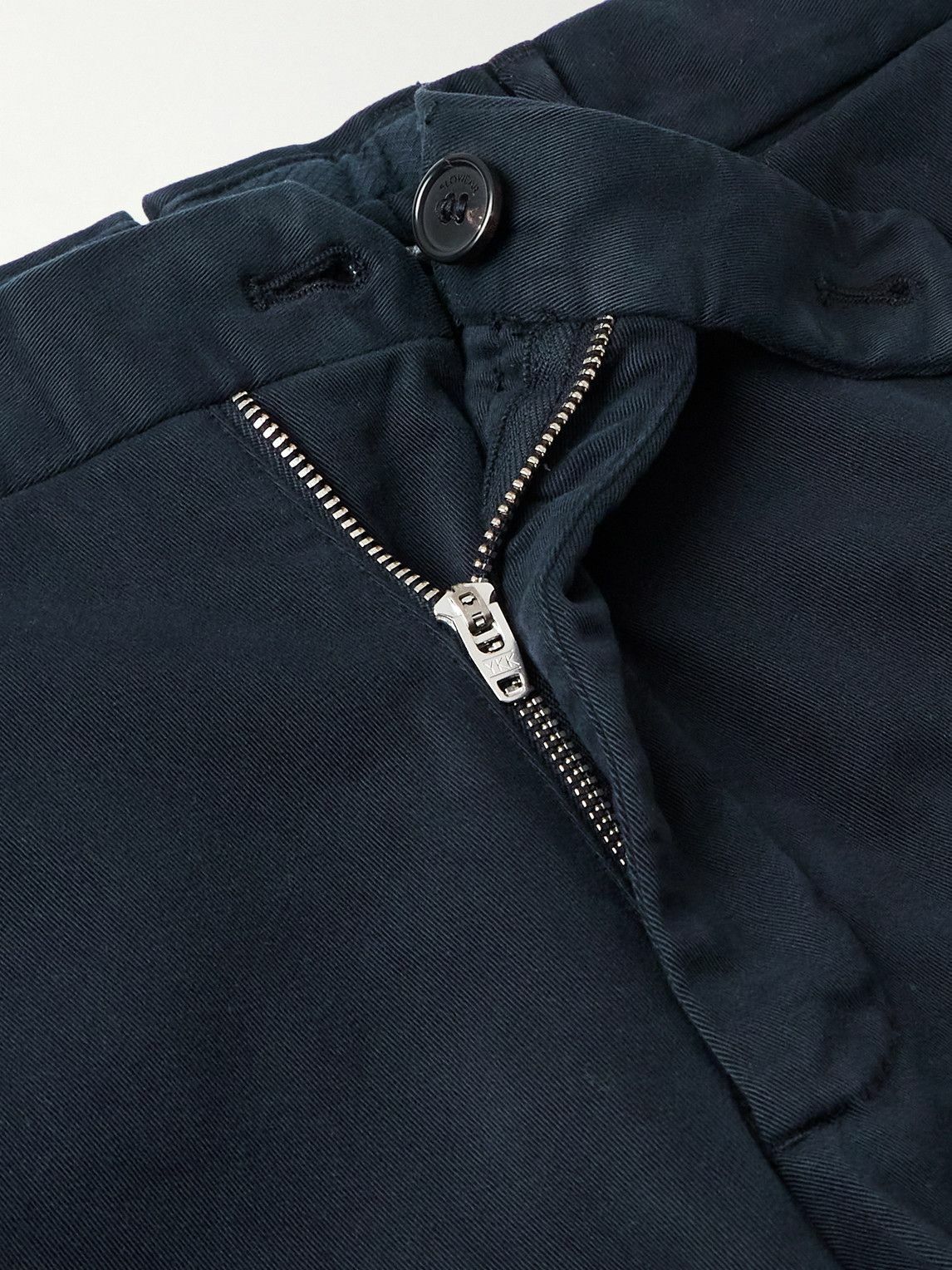 Incotex - Straight-Leg Cotton-Blend Twill Trousers - Blue