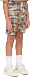 Burberry Kids Beige Check Shorts