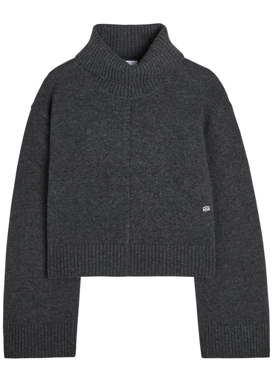 Ganni Turtle-neck Wool Jumper Black