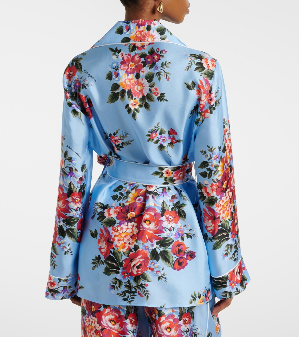 Dolce&Gabbana Floral belted silk blouse