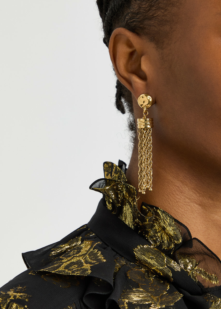 Chloe The Pompoms Tassel Drop Earrings - Gold - One Size Chloe