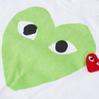 Comme des Garçons Play Men's Red Heart Colour Heart T-Shirt in White/Green