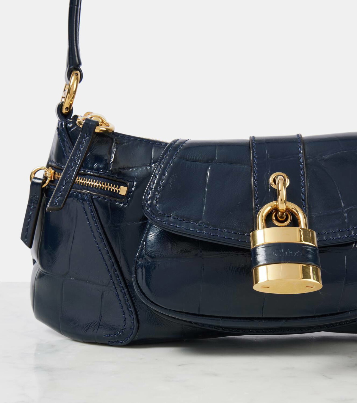 Chloé Le 99 Small croc-effect leather shoulder bag Chloe