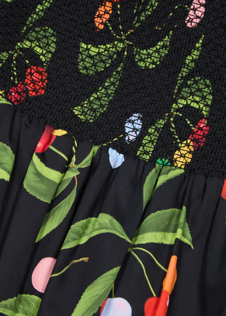 Borgo DE Nor Viona Printed Cotton Midi Dress Black