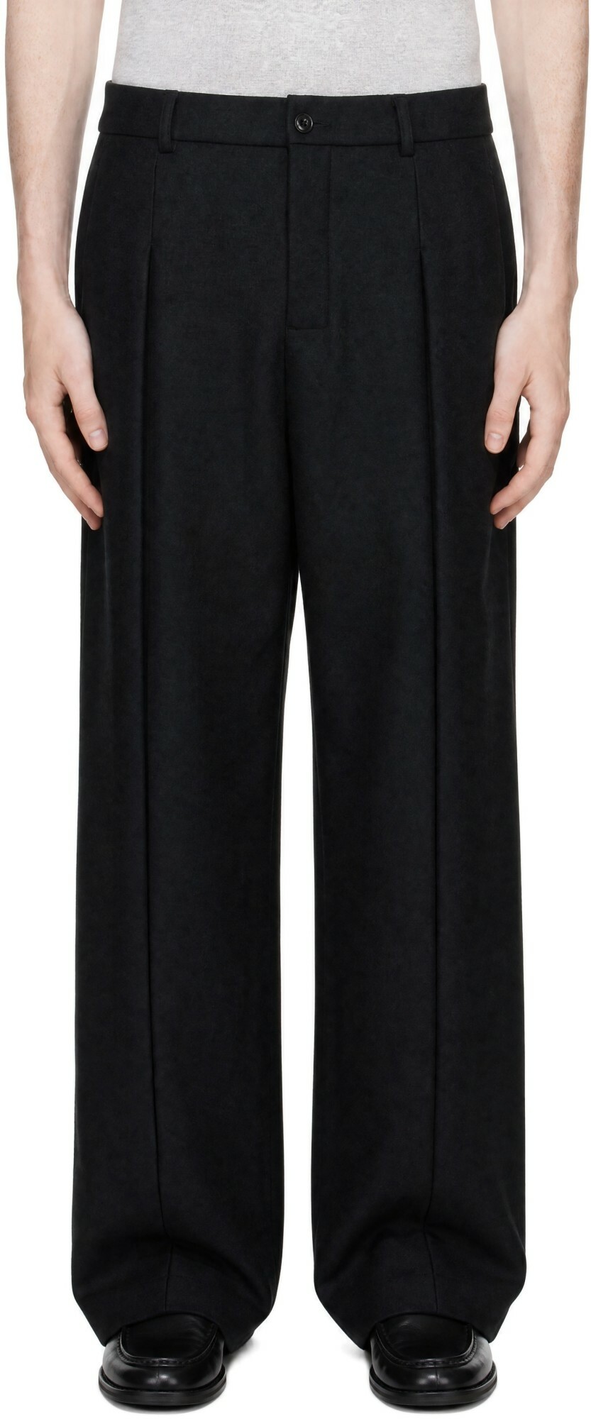 SAGE NATION Black Box Pleat Trousers
