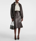 Yves Salomon Leather midi skirt