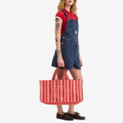 Bode Women's Parasol Stripe Tote in Rdwht 