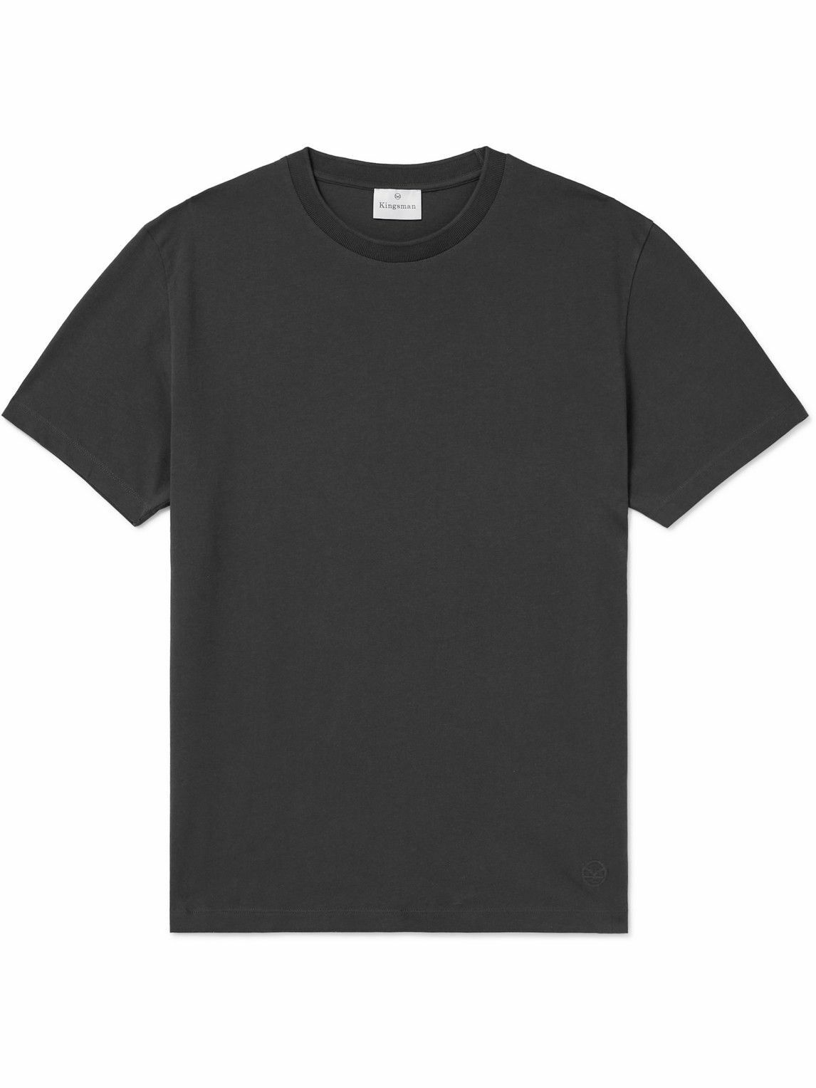 Photo: Kingsman - Logo-Embroidered Pima Cotton-Jersey T-Shirt - Gray