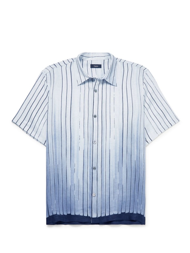 Photo: THEORY - Striped Dégradé Linen Shirt - Blue
