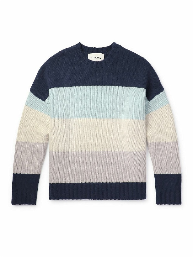 Photo: FRAME - Striped Ribbed Cashmere Sweater - Multi