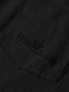 Stone Island - Logo-Embroidered Garment-Dyed Cotton-Jersey T-Shirt - Black