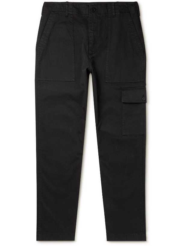 Photo: Dunhill - Straight-Leg Garment-Dyed Stretch-Cotton Cargo Trousers - Black