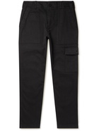 Dunhill - Straight-Leg Garment-Dyed Stretch-Cotton Cargo Trousers - Black