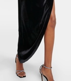 Norma Kamali Asymmetric velvet gown