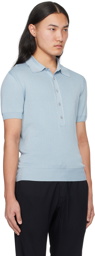 TOM FORD Blue Spread Collar Polo