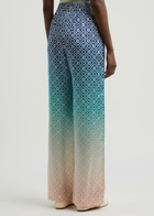 Casablanca Logo-monogrammed Dégradé Silk Trousers Blue