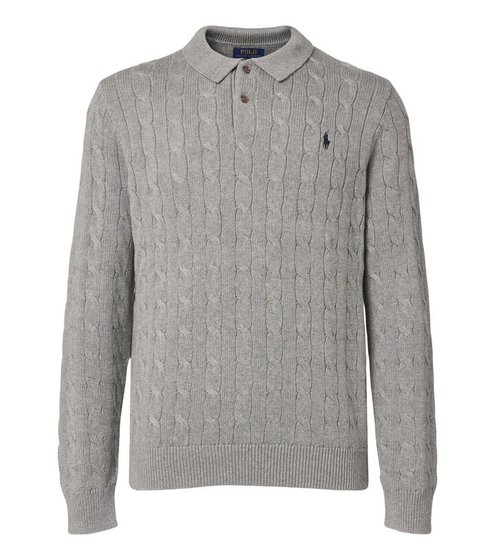 Photo: Polo Ralph Lauren Cable-knit cotton polo sweater