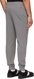 Hugo Gray Cuffed Cotton Terry Logo-Print Sweatpants