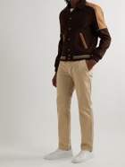 SAINT LAURENT - Tapered Pleated Cotton-Blend Twill Chinos - Neutrals