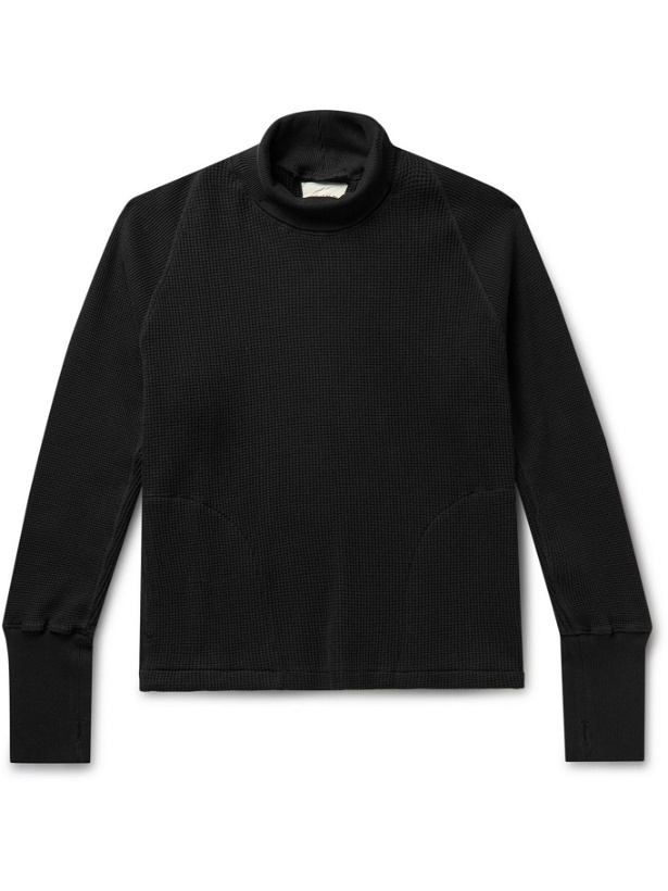 Photo: Nicholas Daley - Waffle-Knit Cotton-Jersey Rollneck Sweater - Black