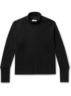 Nicholas Daley - Waffle-Knit Cotton-Jersey Rollneck Sweater - Black