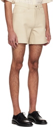 Sunflower Off-White Croc-Embossed Leather Shorts