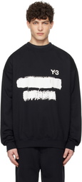 Y-3 Black Graphic Crew Sweatshirt
