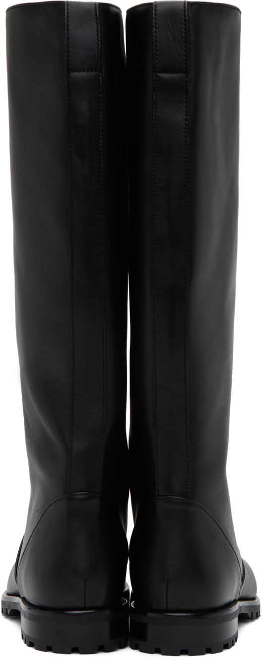 MANOLO BLAHNIK ロングブーツ ポインテッドトゥ スエード　黒 Manolo Blahnik(マノロブラニク) ロングブーツ(レディース