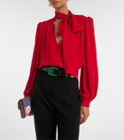 Valentino Tie-neck silk georgette blouse