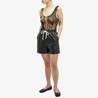 Nanushka Women's Maurine Leather Look Shorts in Black/Creme