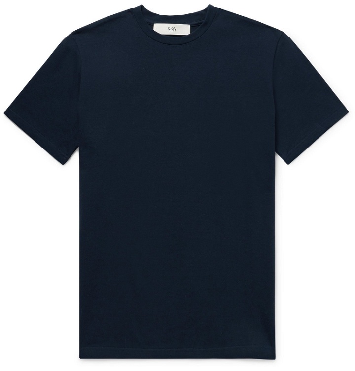 Photo: Séfr - Clin Cotton-Jersey T-Shirt - Blue