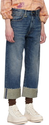 R13 Blue Cuffed X-Boyfriend Jeans