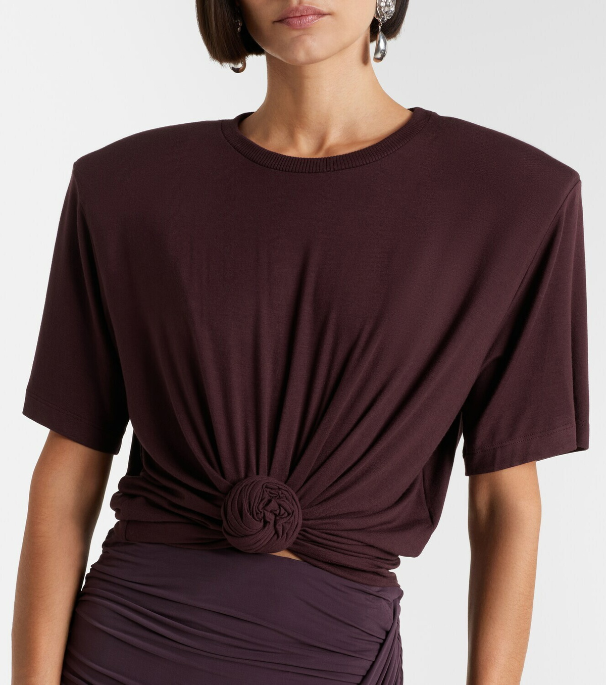 Magda Butrym Floral-appliqué jersey T-shirt